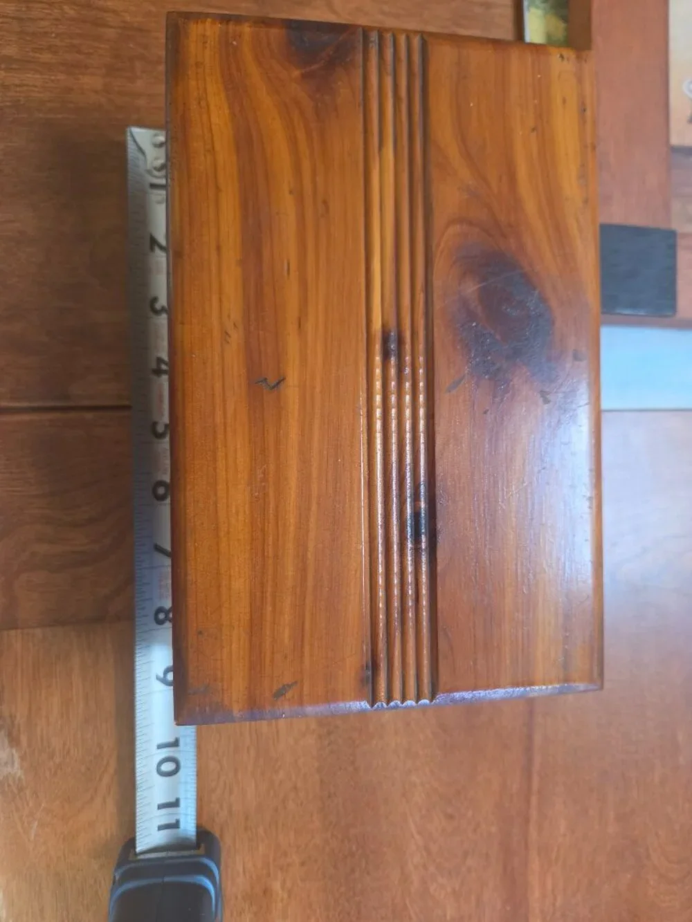 wooden box dovetailed joints and hinged lid